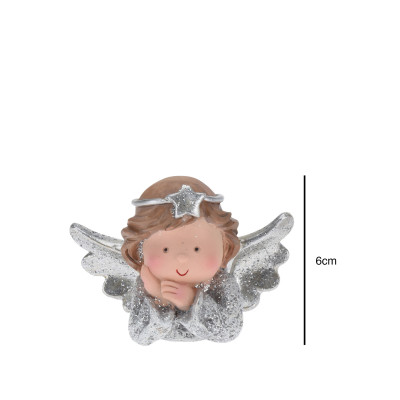 Anjo Decorativo Resina Prateado 6CM